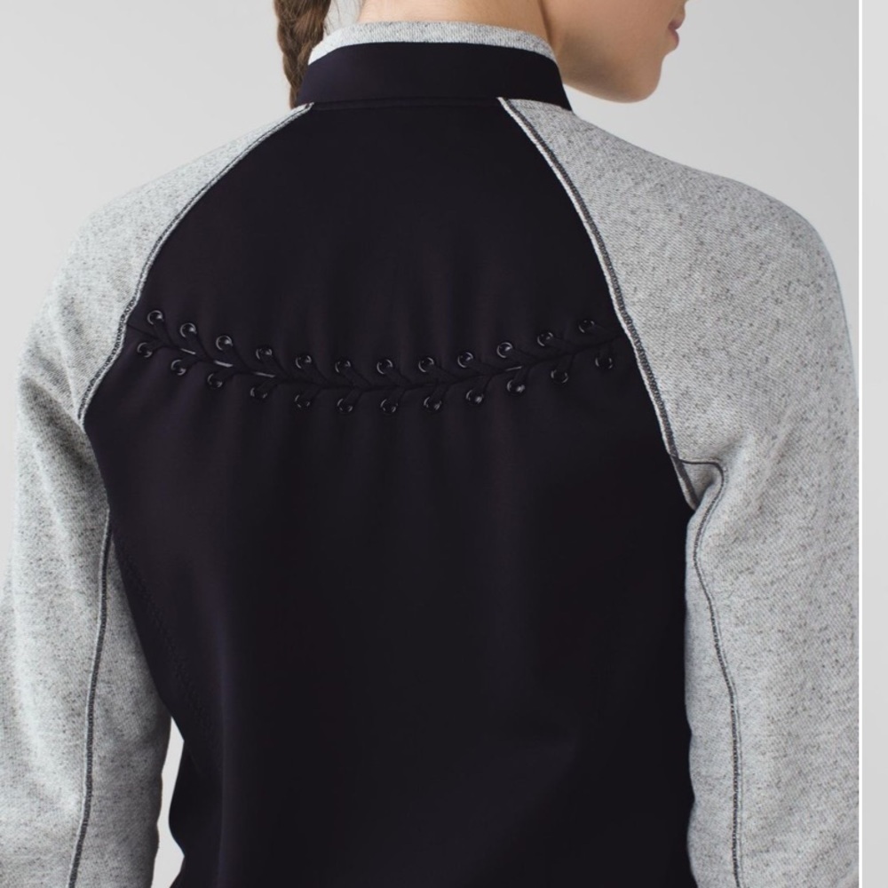 Lululemon Var-City Bomber Heather Black Jacket size 6 - Picture 2 of 8
